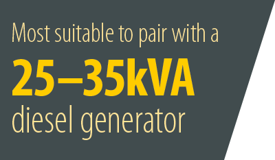 Most suitable to pair with a 25 - 35 kva diesel generators